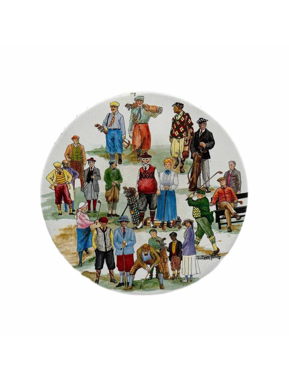 Vintage 1997 Brent Atwater Golf-Themed Round Decorative Tin Container – Empty